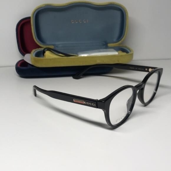 New Authentic Gucci GG0827O 001 Black Eyeglasses with Case - Picture 4 of 11
